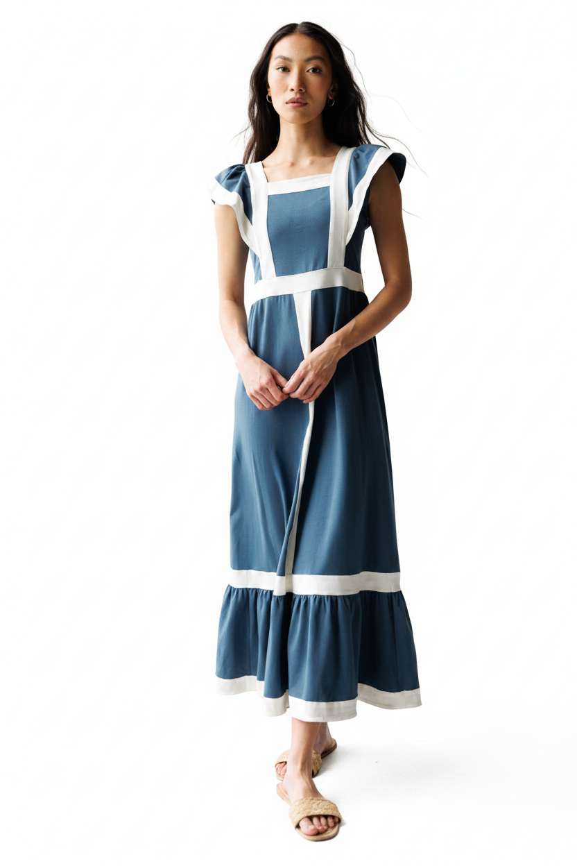 Block Party Dress - Front White BG