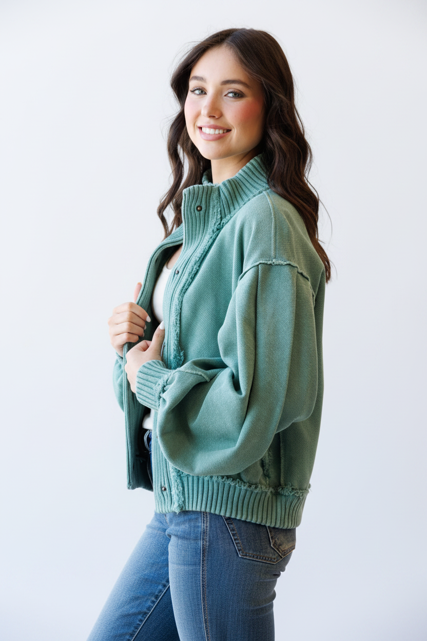 Campus Cardi Coat - Side White BG