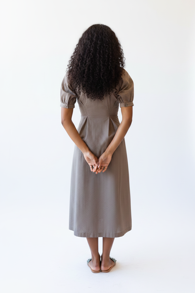 Femme Field Dress - Back White BG