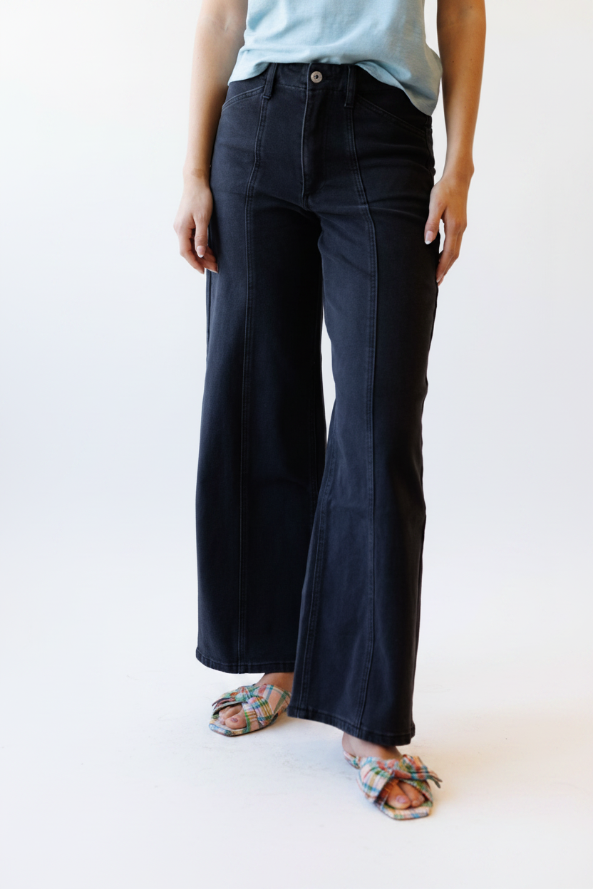High Rise Seamed Trouser - Close Up White BG