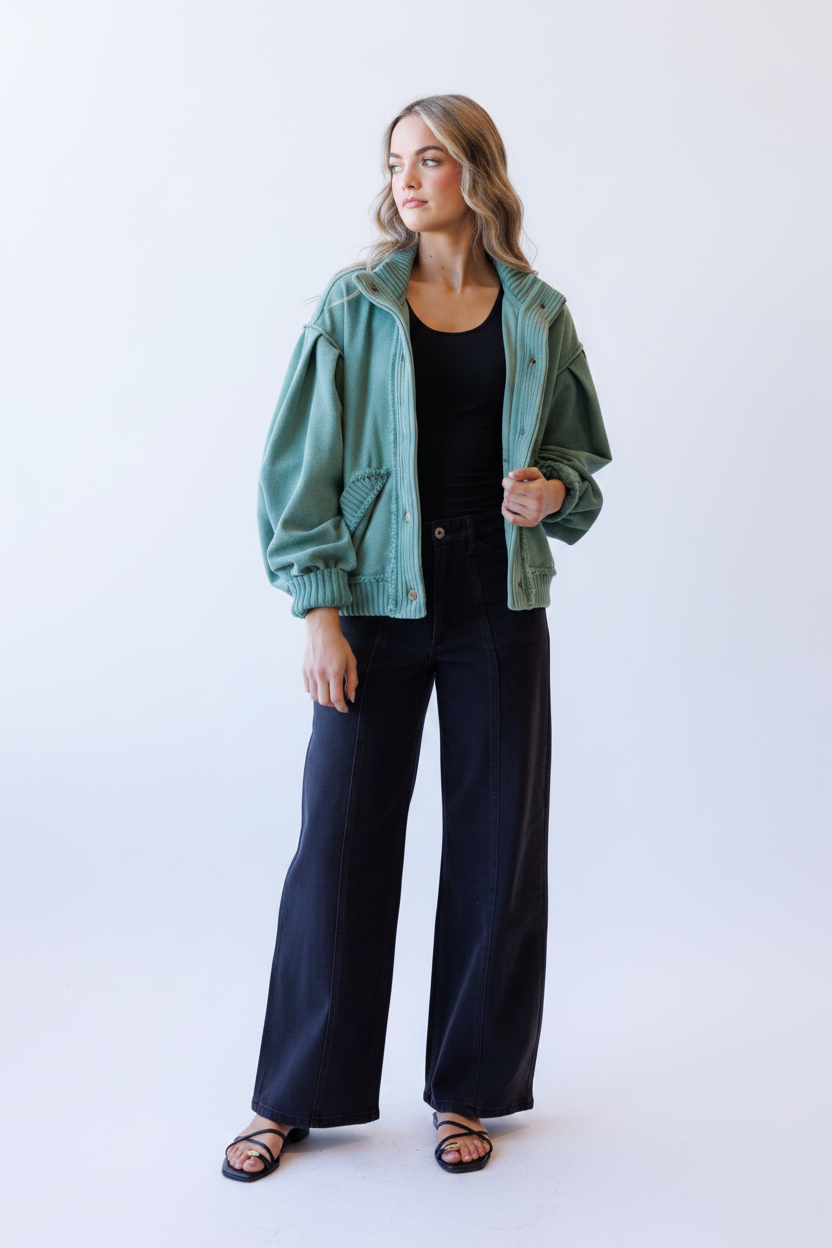 High Rise Seamed Trouser - Jacket Outfit White BG