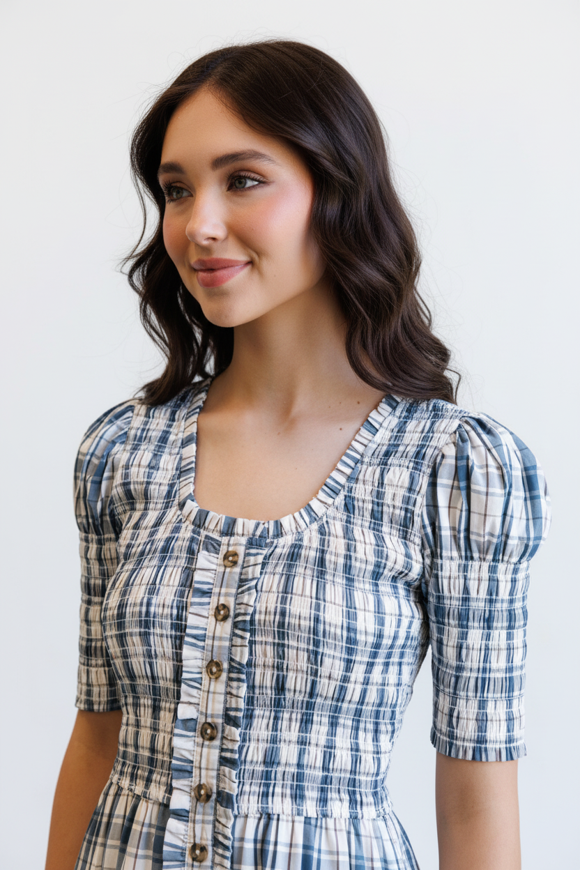Oxford Dress - Close Up White BG