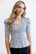 Oxford Top - Crop White BG