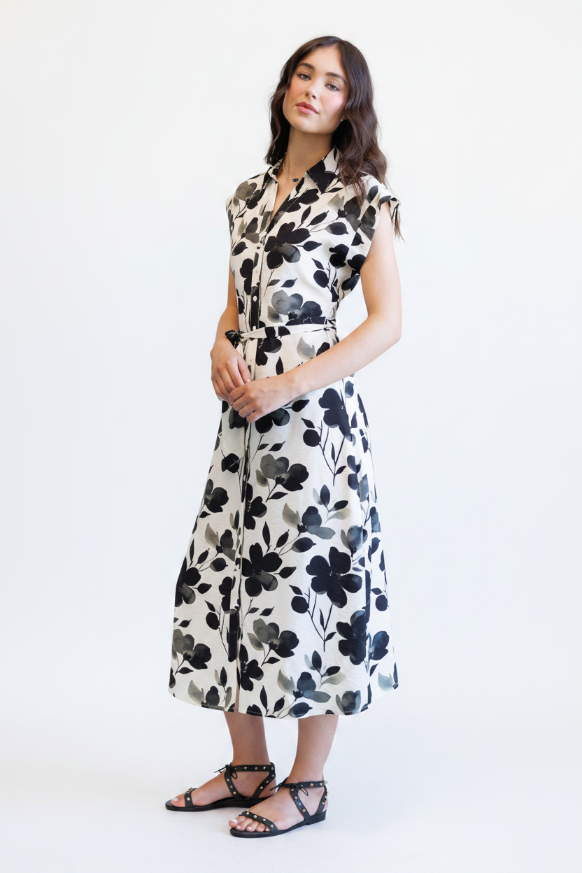 Quintessential Dress - 3/4 Front White BG